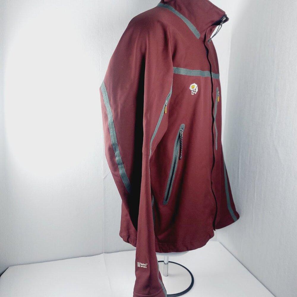 Mountain Hardwear Men's Maroon Grey Conduit Soft Shell Windbreaker Jacket Size L - Picture 3 of 13